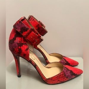 Jessica Simpson Red Snake Print Heels